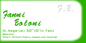 fanni boloni business card